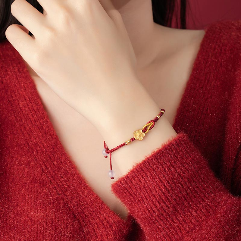 KarmaRipple's Handmade 925 Sterling Silver Cherry Blossoms Sakura Chalcedony Fortune Bracelet p5