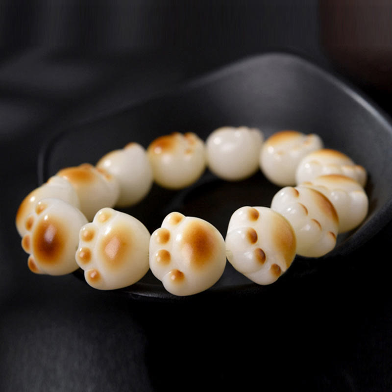 KarmaRipple's Cute Cat Paw Claw Bodhi Seed Peace Bracelet p10