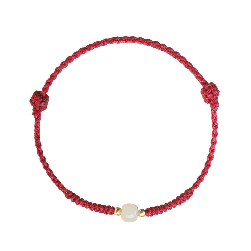 KarmaRipple's Handcrafted Jade Fortunate Bead Abundance Woven Bracelet p8