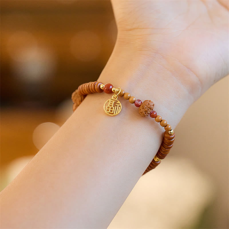 KarmaRipple's Tibetan Bodhi Seed Black Onyx Smoky Quartz Om Mani Padme Hum Fu Character Wealth Bracelet p4