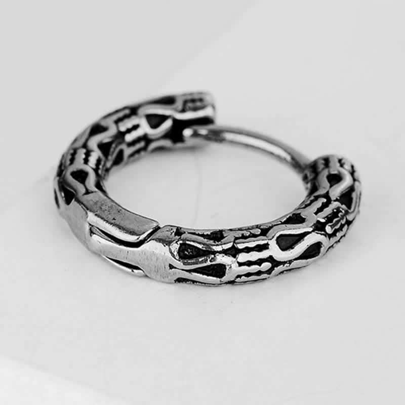 KarmaRipple's Retro Pattern Titanium Steel Balance Earrings p7