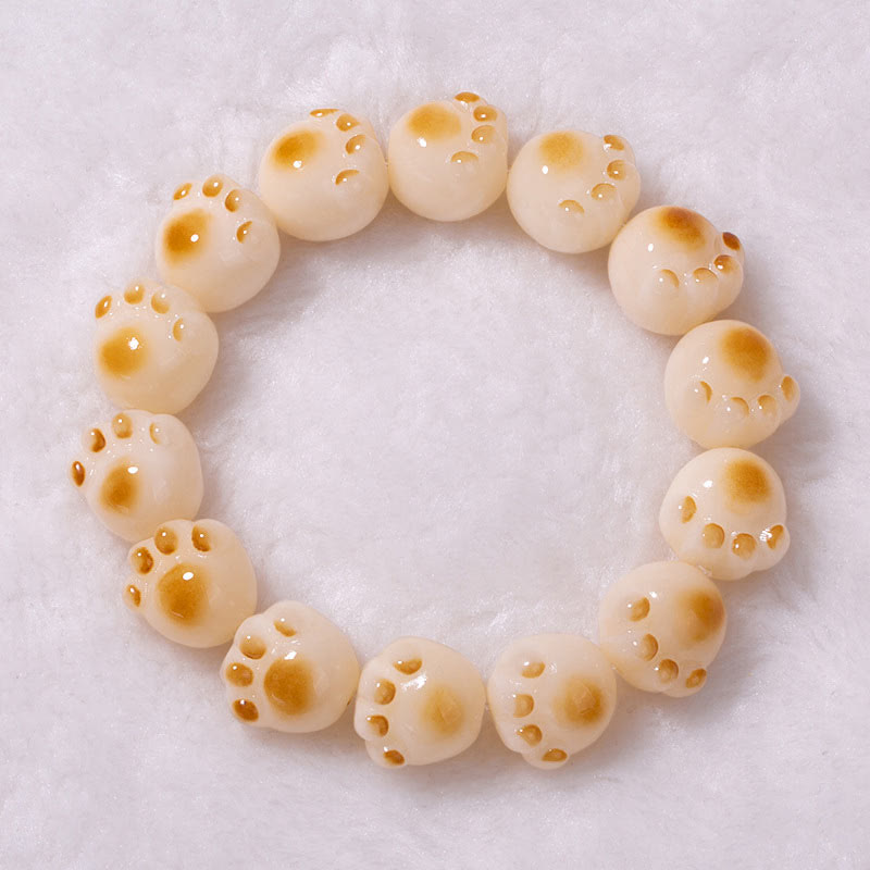 KarmaRipple's Cute Cat Paw Claw Bodhi Seed Peace Bracelet p16