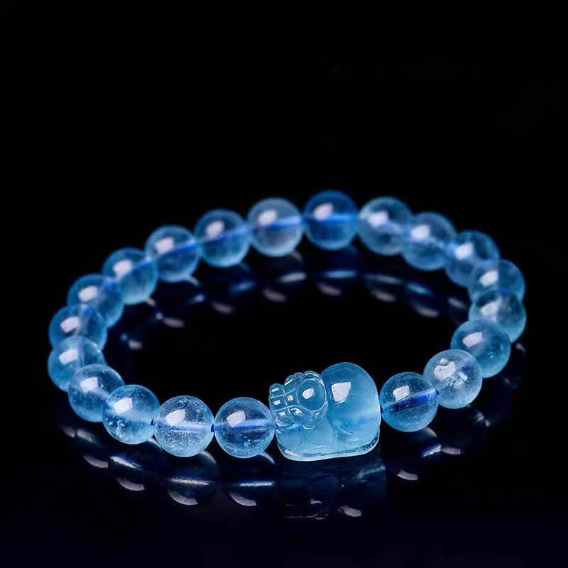 KarmaRipple's Authentic Aquamarine Pixiu Serenity Balancing Bracelet p2