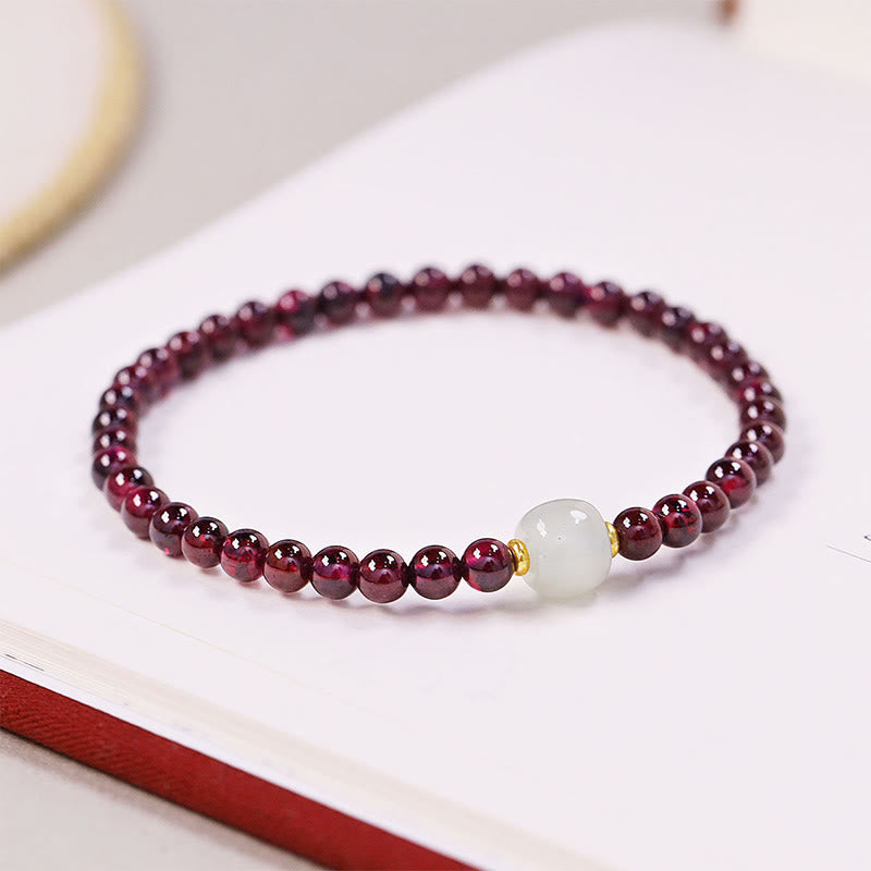KarmaRipple's Authentic Garnet Jade Bead Purification Bracelet p2