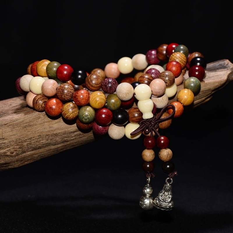 KarmaRipple's 108 Beadwork Wenge Wood Mala Blessing Meditation Bracelet p11