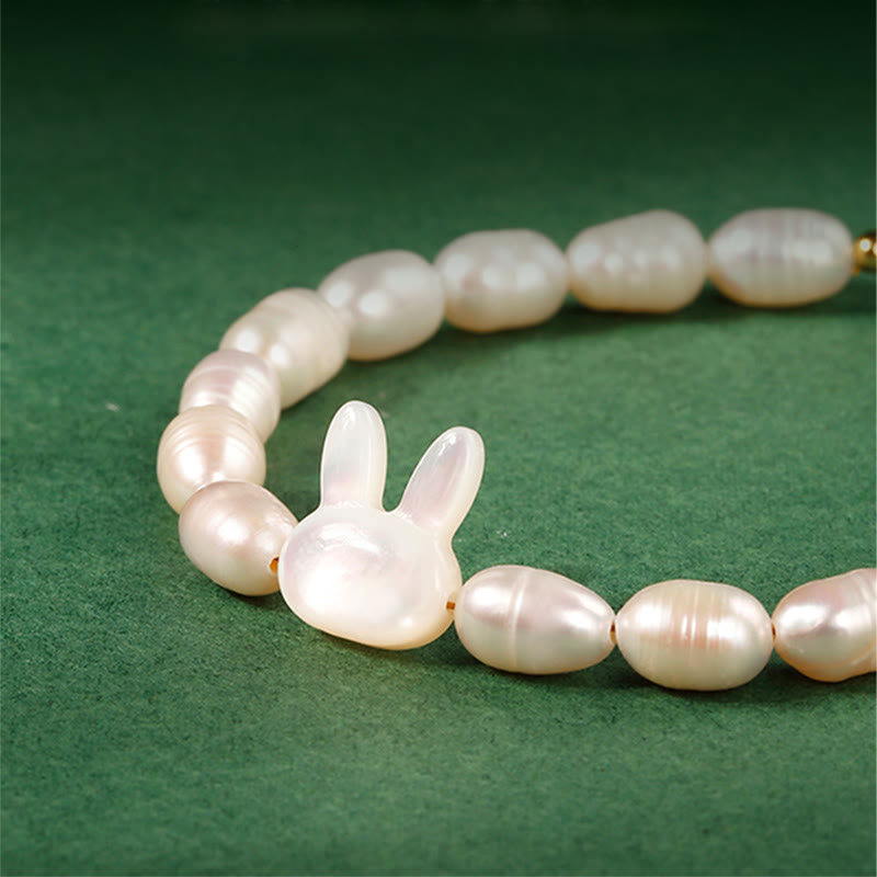KarmaRipple's Authentic Pearl Cute Rabbit Sincerity Bracelet p3