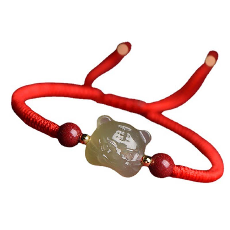 KarmaRipple's Jade Cinnabar Fortunate Tiger String Bracelet p8