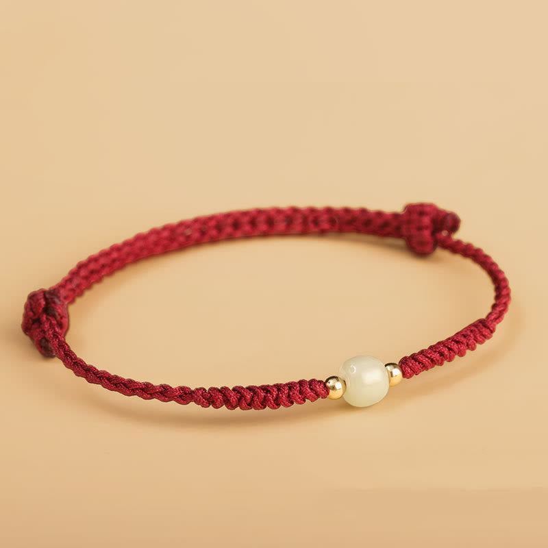 KarmaRipple's Handcrafted Jade Fortunate Bead Abundance Woven Bracelet p7