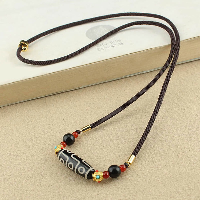 KarmaRipple's Tibetan Nine-Eye Dzi Bead Protection Blessings String Pendant Necklace p6