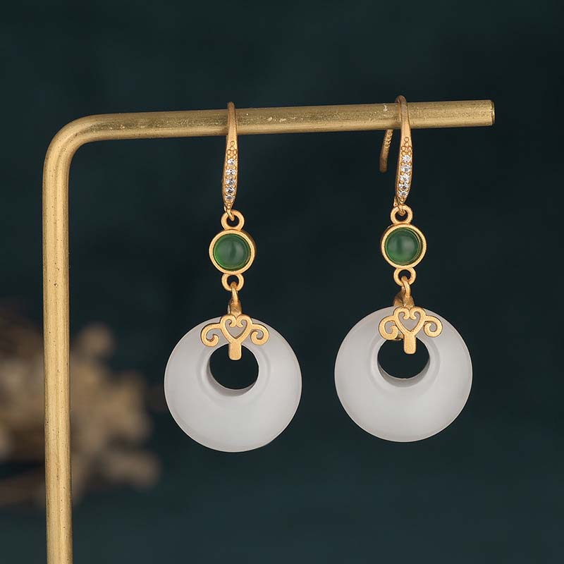 KarmaRipple's FengShui Ivory Jade Blessing Drop Earrings p4