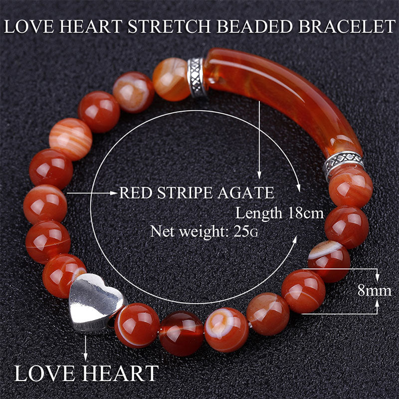 KarmaRipple's Authentic Gemstone Beadwork Unisex Heart Bracelet p9