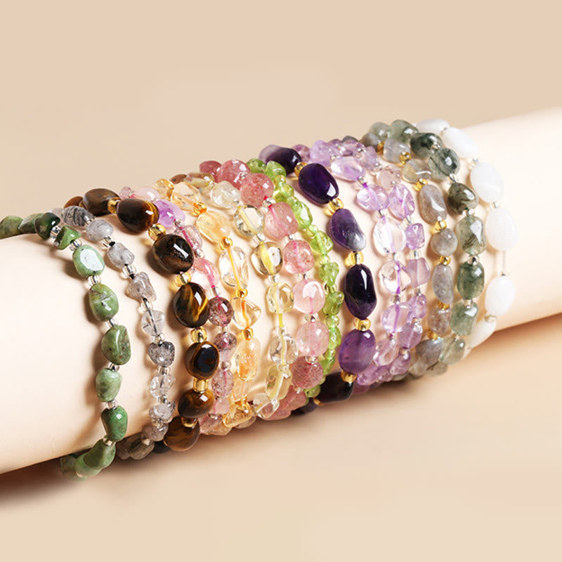 KarmaRipple's Authentic Irregular Shape Stone Gemstone Meditation Balance Bracelet p23