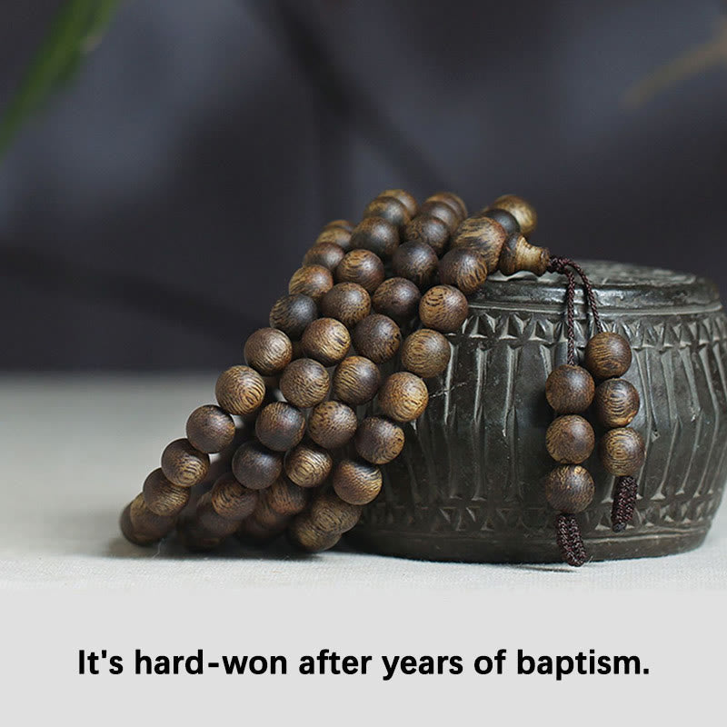 KarmaRipple's 108 Mala Beadwork Nha Trang Soil Buried Qinan Agarwood Balance Strength Bracelet p20