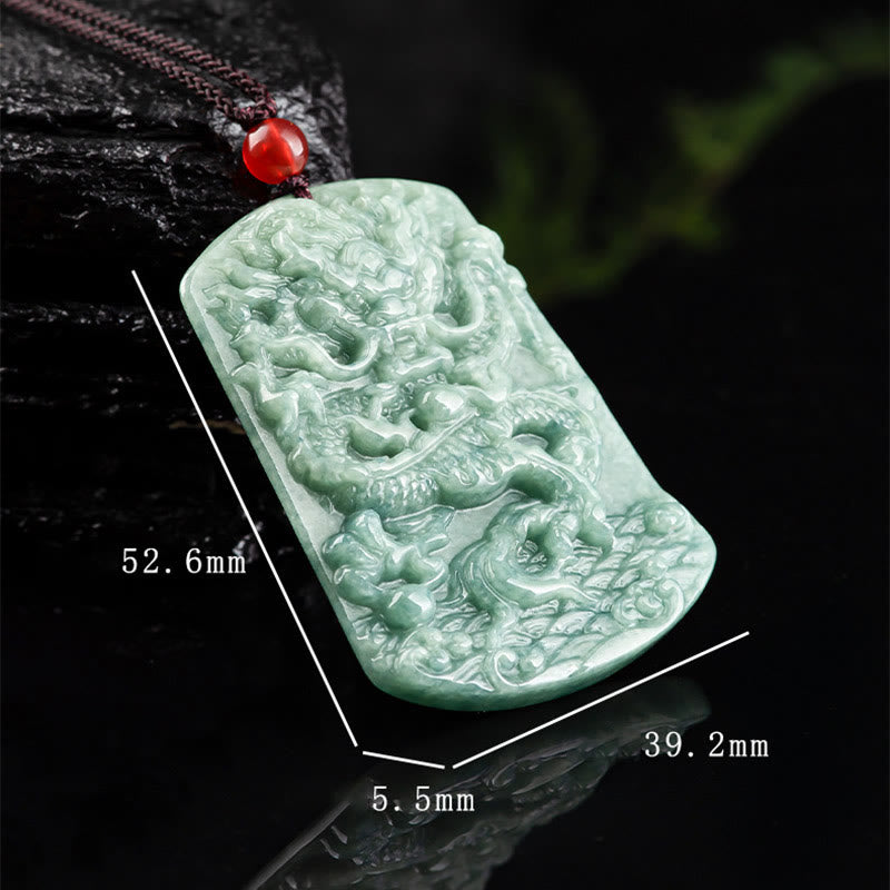 KarmaRipple's Authentic Jade Chinese Zodiac Dragon Sea Fortune String Pendant Necklace p9