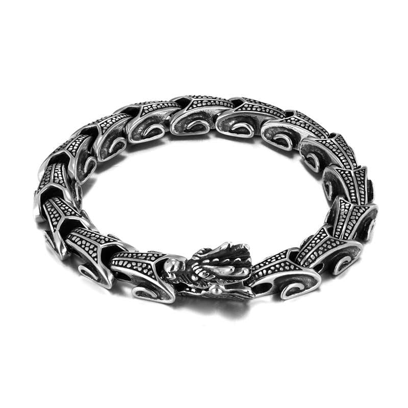 KarmaRipple's Dragon Titanium Steel Fortune Bracelet Bangle p8