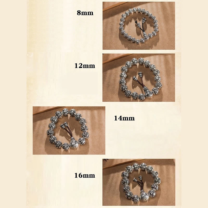 KarmaRipple's Tibetan Om Mani Padme Hum Carved Alloy Beadwork Amulet Bracelet ( p12