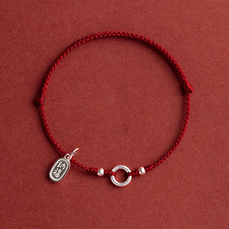 KarmaRipple's 925 Sterling Silver Fortunate Fortune Peace Joy Lotus Peace Buckle Red String Bracelet p13