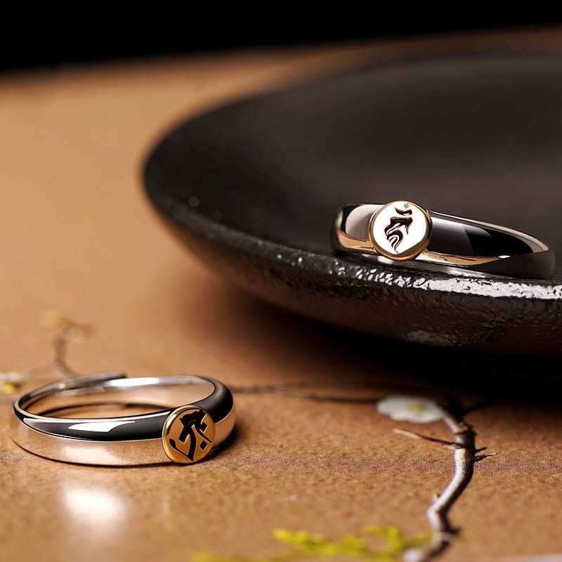 KarmaRipple's Tibetan Om Mani Padme Hum Carved Chinese Zodiac Natal Buddha Peace Ring p9