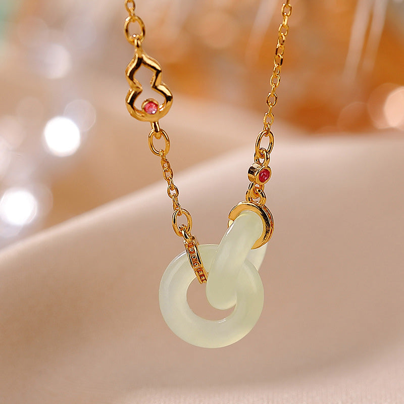 KarmaRipple's 925 Sterling Silver Round Jade Fortune Prosperity Pendant Chain Necklace p2