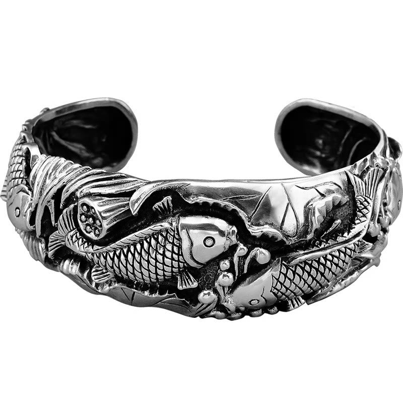 KarmaRipple's Koi Fish Lotus Fortune Wealth Bracelet Bangle p9