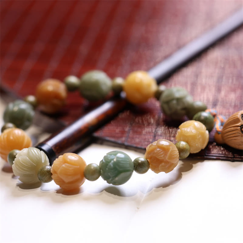 KarmaRipple's Bodhi Seed Lotus Green Sandalwood Wisdom Balance Bracelet p5