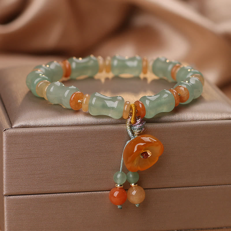 KarmaRipple's Authentic Jade Bamboo Flower Pattern Fortune Bracelet p4