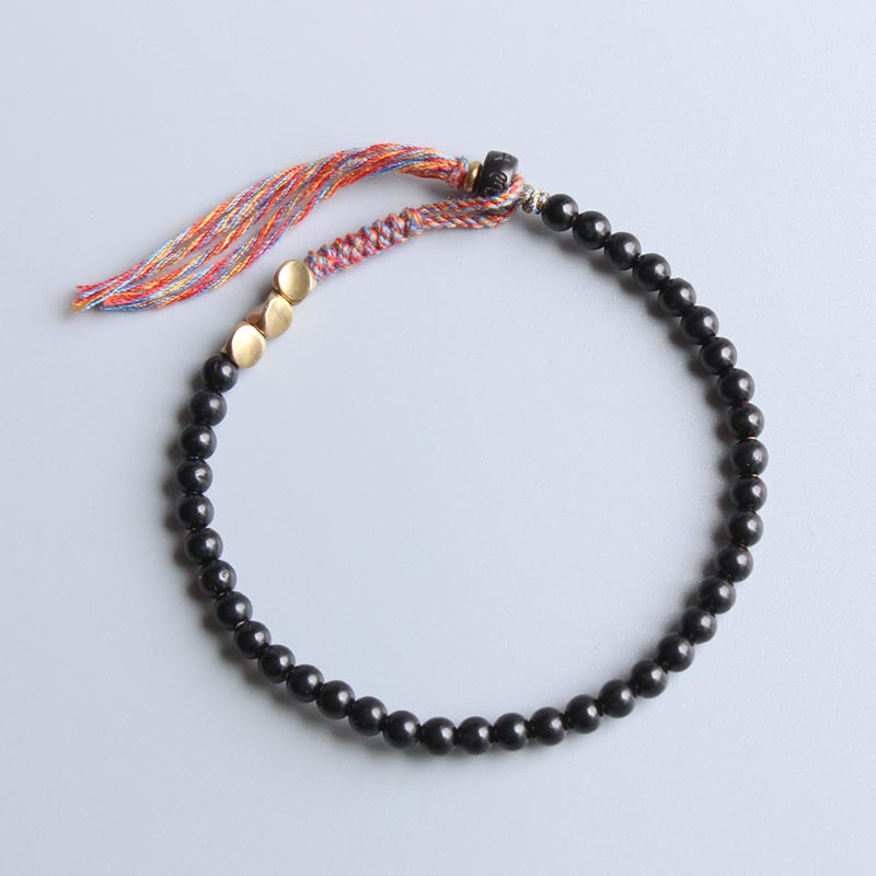 KarmaRipple's Handmade Tibetan Black Onyx Tassel Bracelet p13