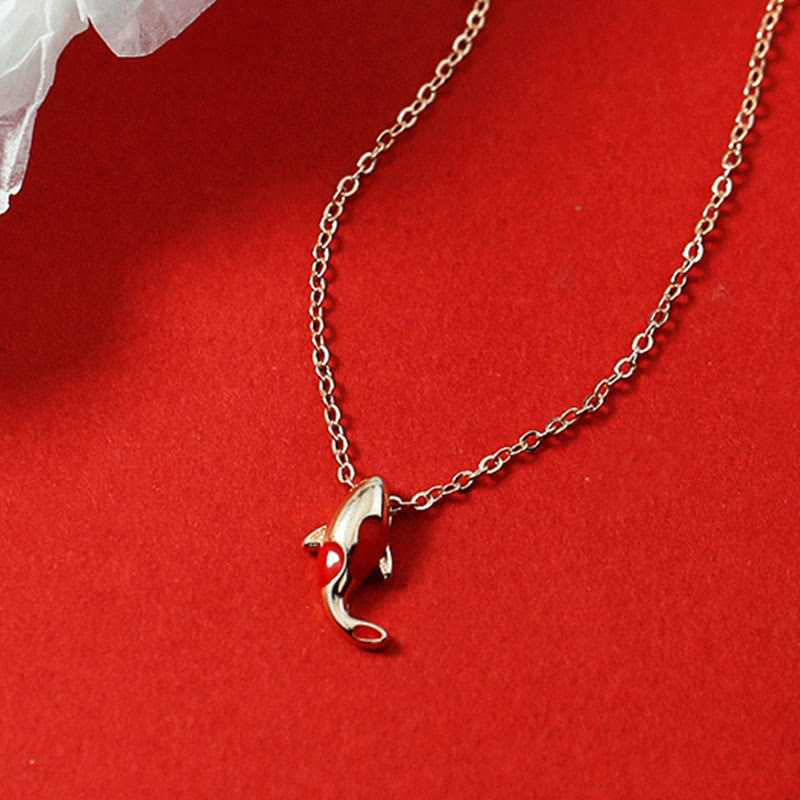 KarmaRipple's Bronze Koi Fish Wealth Pendant Necklace Red Rope Bracelet Earrings Set p12