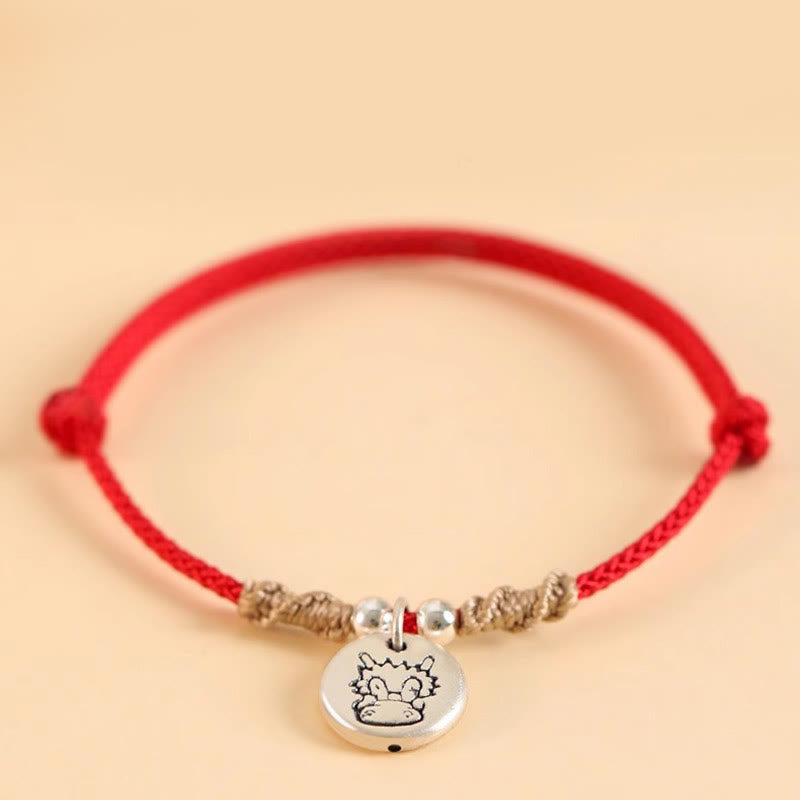 KarmaRipple's Handmade 999 Sterling Silver Year of the Dragon Cute Chinese Zodiac Fortune Woven Bracelet p27