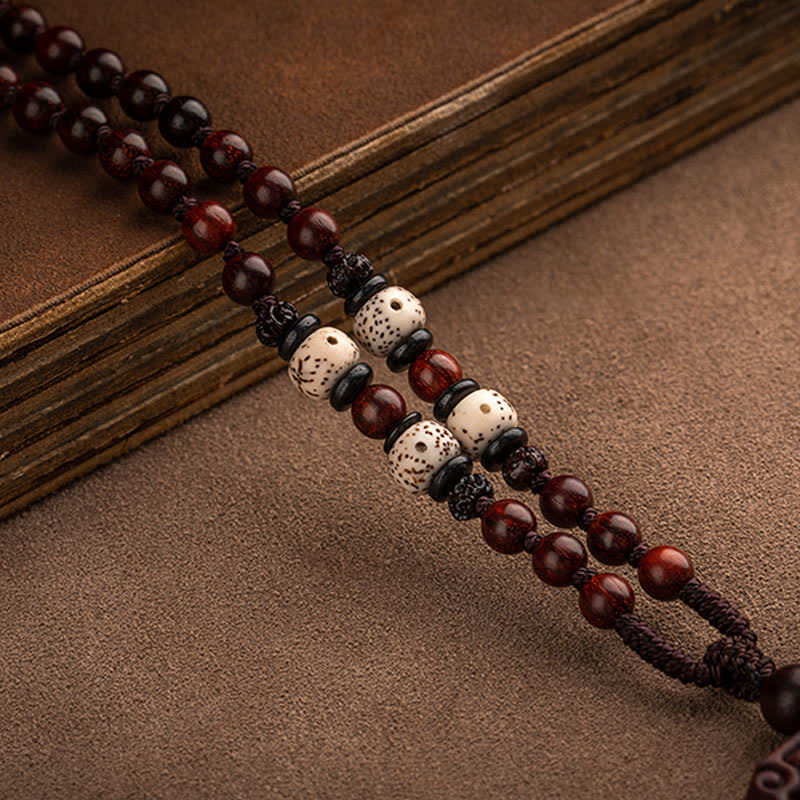 KarmaRipple's Chinese Zodiac Natal Buddha Small Leaf Red Sandalwood Protection Pendant Necklace p13