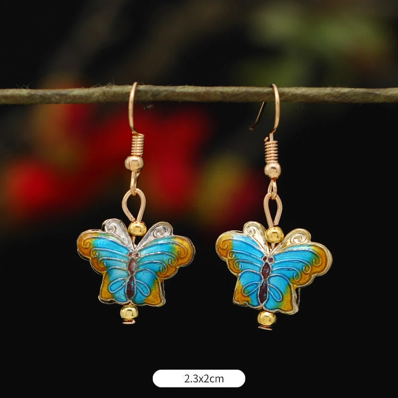 KarmaRipple's Lotus Butterfly Flower Alloy Bronze Enlightenment Drop Earrings p15
