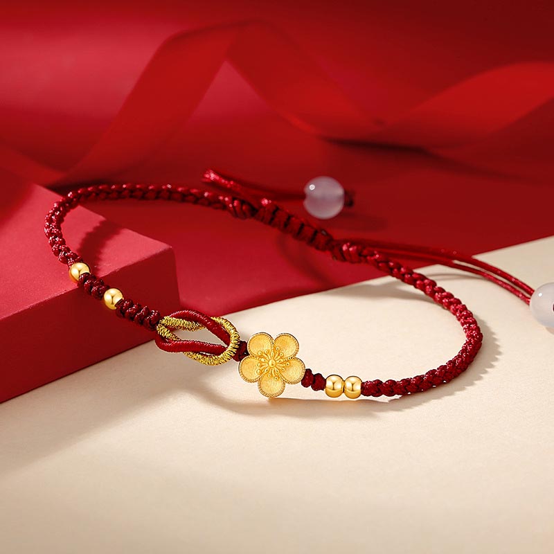 KarmaRipple's Handmade 925 Sterling Silver Cherry Blossoms Sakura Chalcedony Fortune Bracelet p3