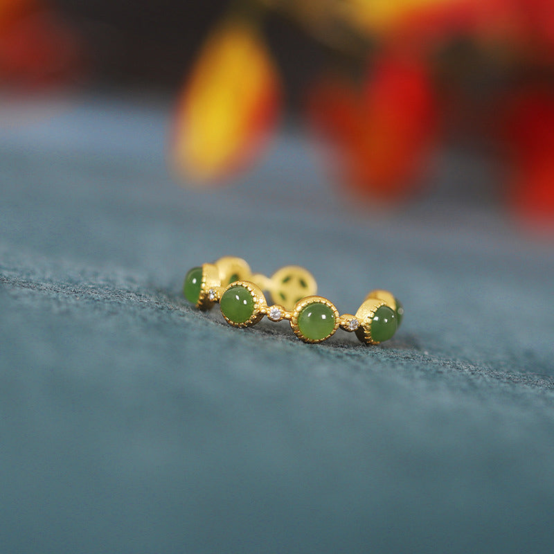 KarmaRipple's Cyan Jade Balancing Calm Adjustable Ring p10