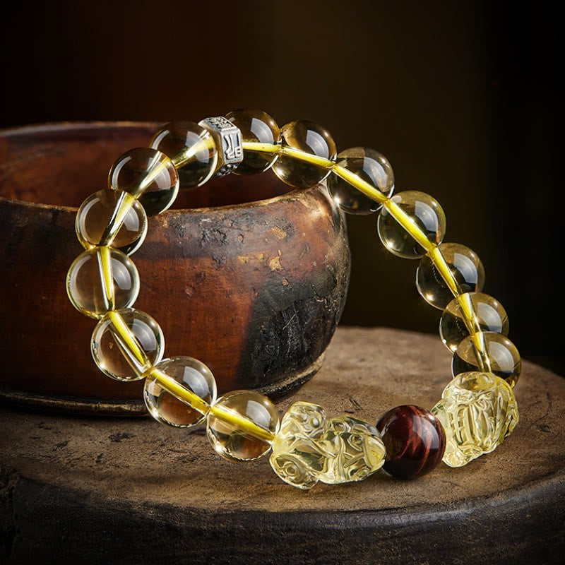 KarmaRipple's Authentic Citrine Double PiXiu Tiger Eye Prosperity Protection Bracelet p4