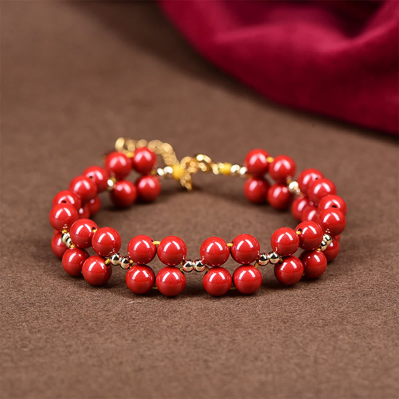 KarmaRipple's Authentic Cinnabar Beaded Blessing Bracelet p2