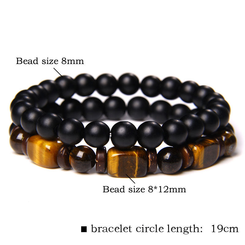 KarmaRipple's Tiger Eye Frosted Stone Hematite Courage Bracelet p11