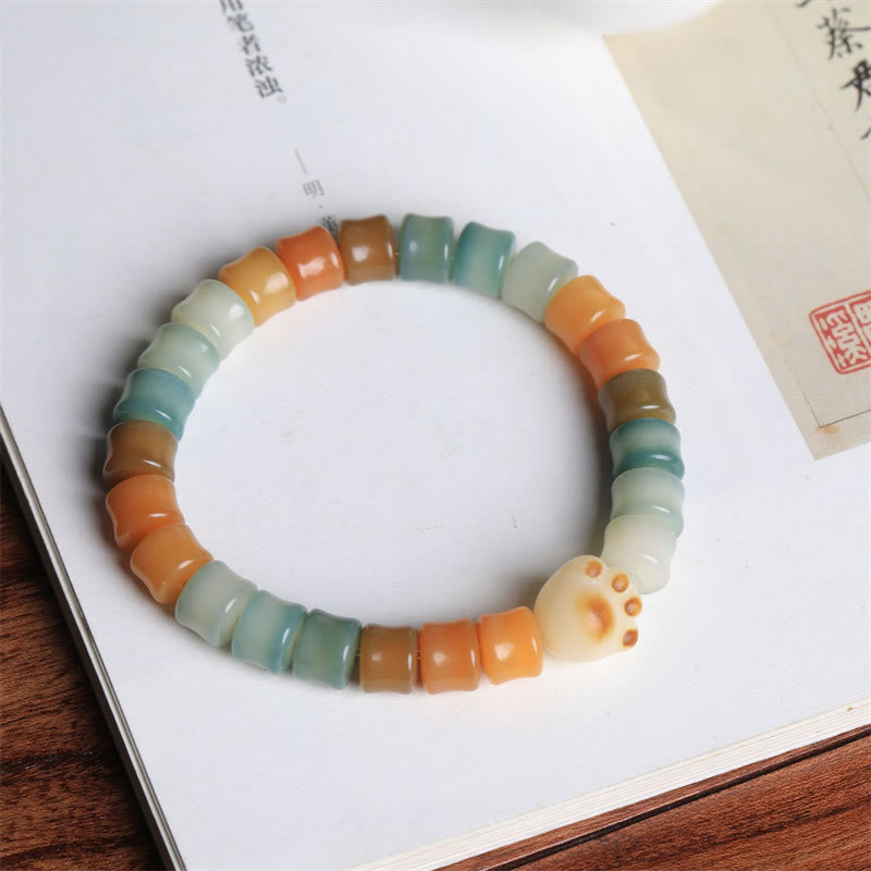 KarmaRipple's Colorful Bodhi Seed Cat Paw Wisdom Bracelet p3