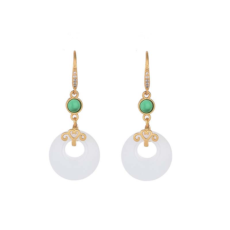 KarmaRipple's FengShui Ivory Jade Blessing Drop Earrings p20