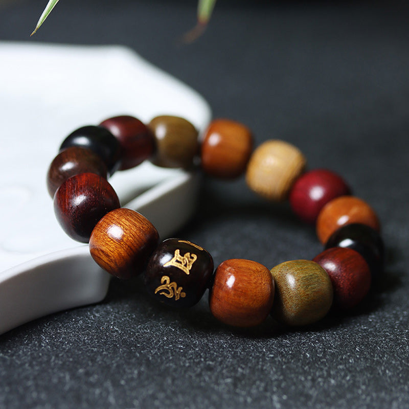 KarmaRipple's Tibet Various Wood Om Mani Padme Hum Purity Bracelet p2