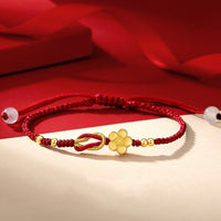 KarmaRipple's Handmade 925 Sterling Silver Cherry Blossoms Sakura Chalcedony Fortune Bracelet