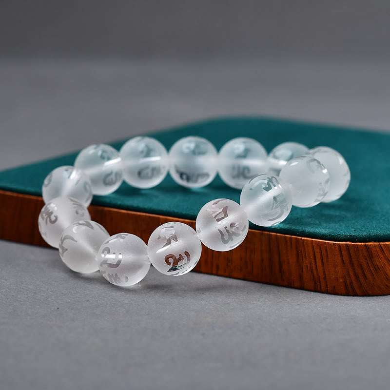 KarmaRipple's Tibet Ivory Gemstone Black Onyx Om Mani Padme Hum Meditation Bracelet p12