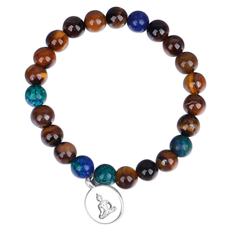 KarmaRipple's 108 Mala Beadwork Tiger Eye Buddha Strength Bracelet Tassel Pendant Necklace p4