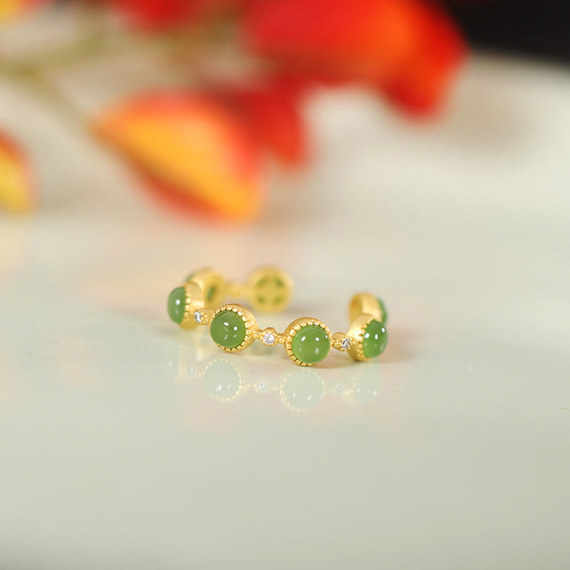 KarmaRipple's Cyan Jade Balancing Calm Adjustable Ring p8