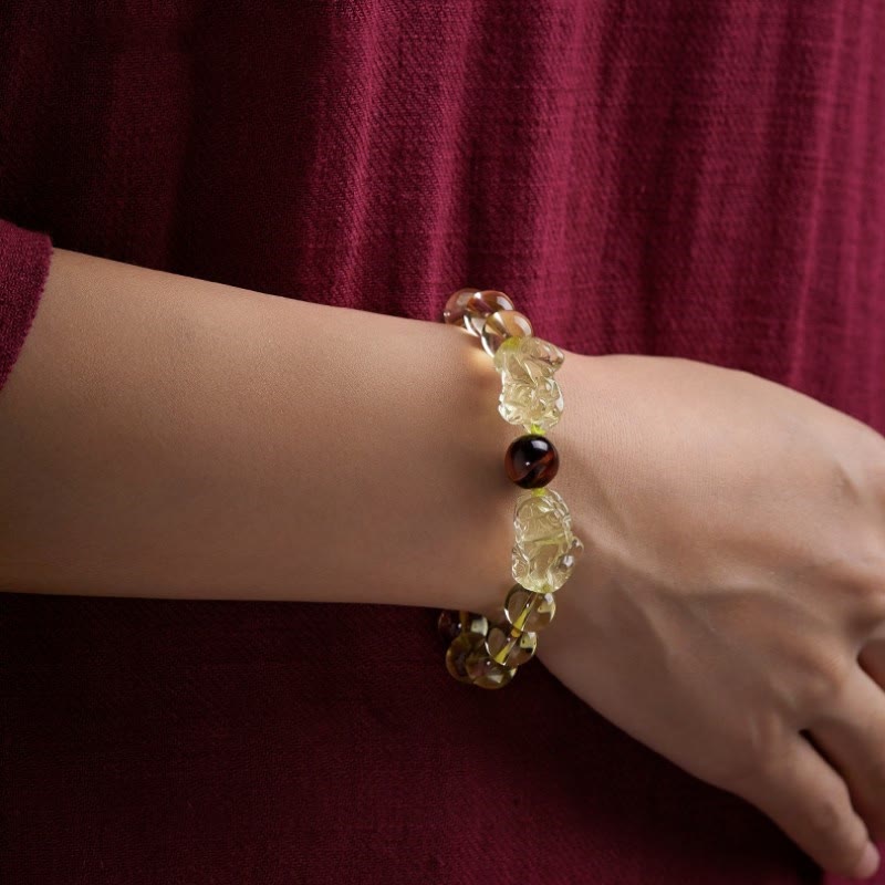 KarmaRipple's Authentic Citrine Double PiXiu Tiger Eye Prosperity Protection Bracelet p10