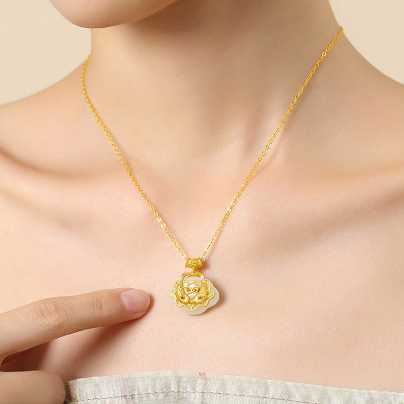 KarmaRipple's 925 Sterling Silver Authentic Hetian Jade Koi Fish Wealth Pendant Necklace p11