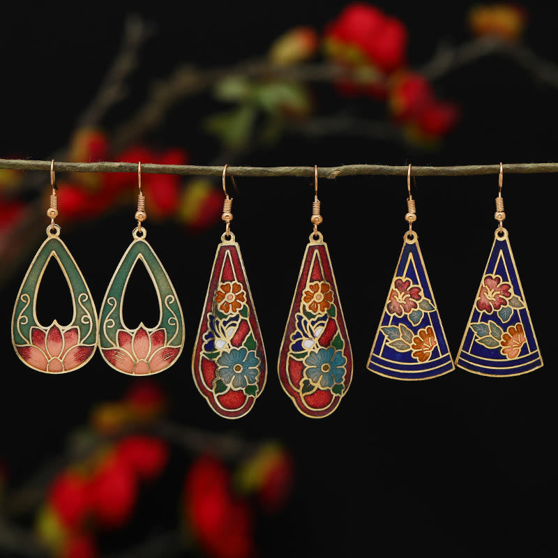 KarmaRipple's Lotus Butterfly Flower Alloy Bronze Enlightenment Drop Earrings p22