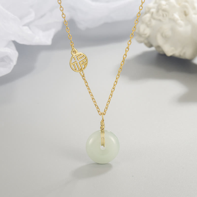 KarmaRipple's Jade Fu Character Bronze Coin Peace Buckle Abundance Pendant Necklace p2