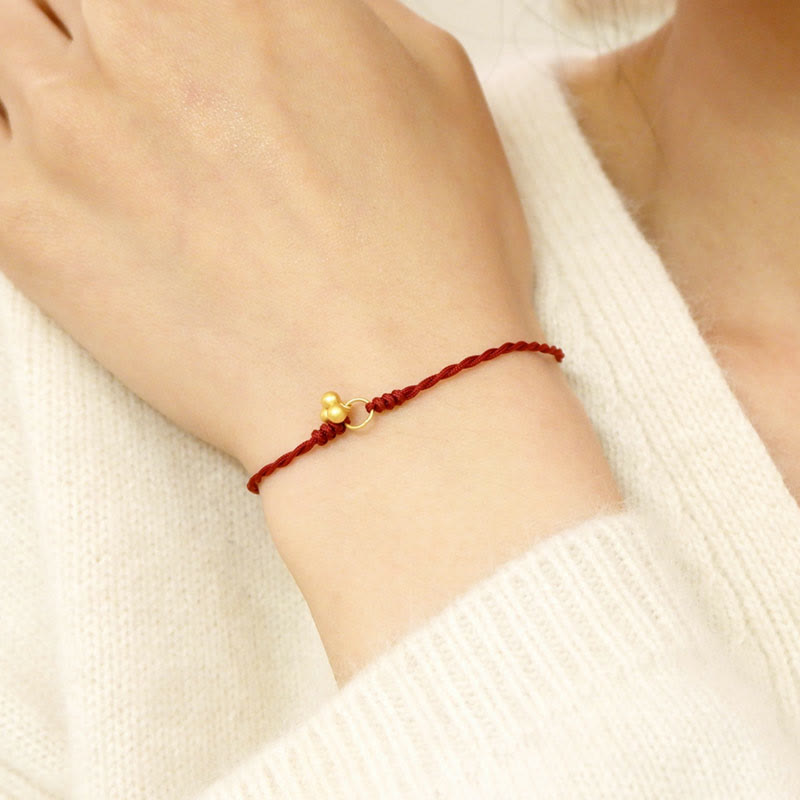 KarmaRipple's 925 Sterling Silver Gold Plated Fortune Red String Bracelet p9