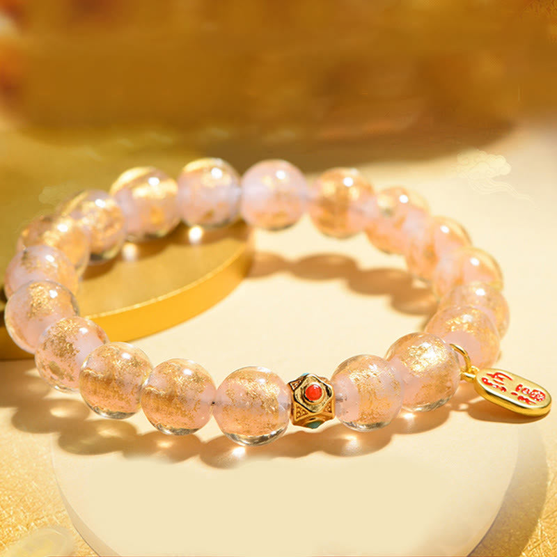 KarmaRipple's Tibetan Incense Ash Liuli Glass Bead Fortunate Fortune Fu Character Talisman Bracelet p6