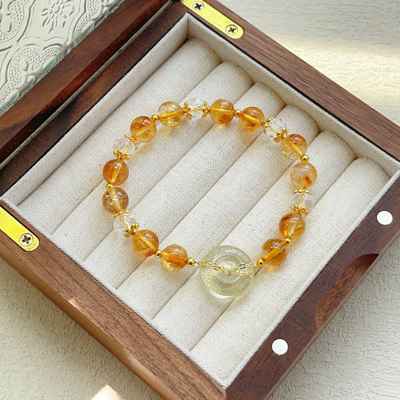 KarmaRipple's Peace Buckle Citrine Gemstone Prosperity Bracelet p5